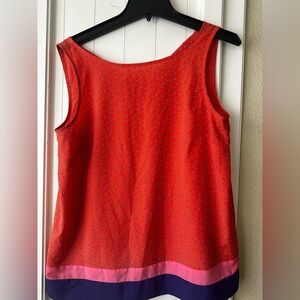 LOFT Red and Pink Sleeveless Blouse